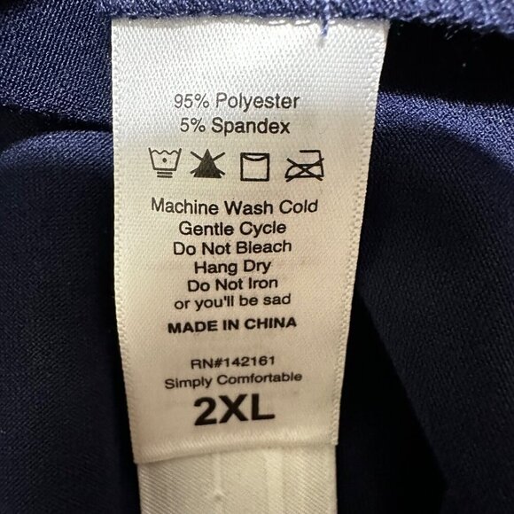 Lularoe AVA Womens Size 2XL Navy Blue V-neck Mutton Long Sleeve Dress NWT - Picture 10 of 10